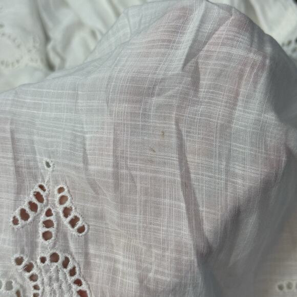 Free People White Eyelet Oversized Tunic Dress Boho Peasant Backless Large - Picture 9 of 10